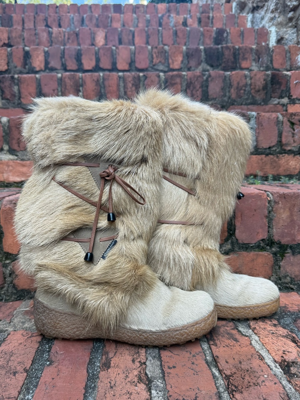 Overland Italy Après Ski Boots EU 40 Leather Fur Winter Snow Boots Women’s 9